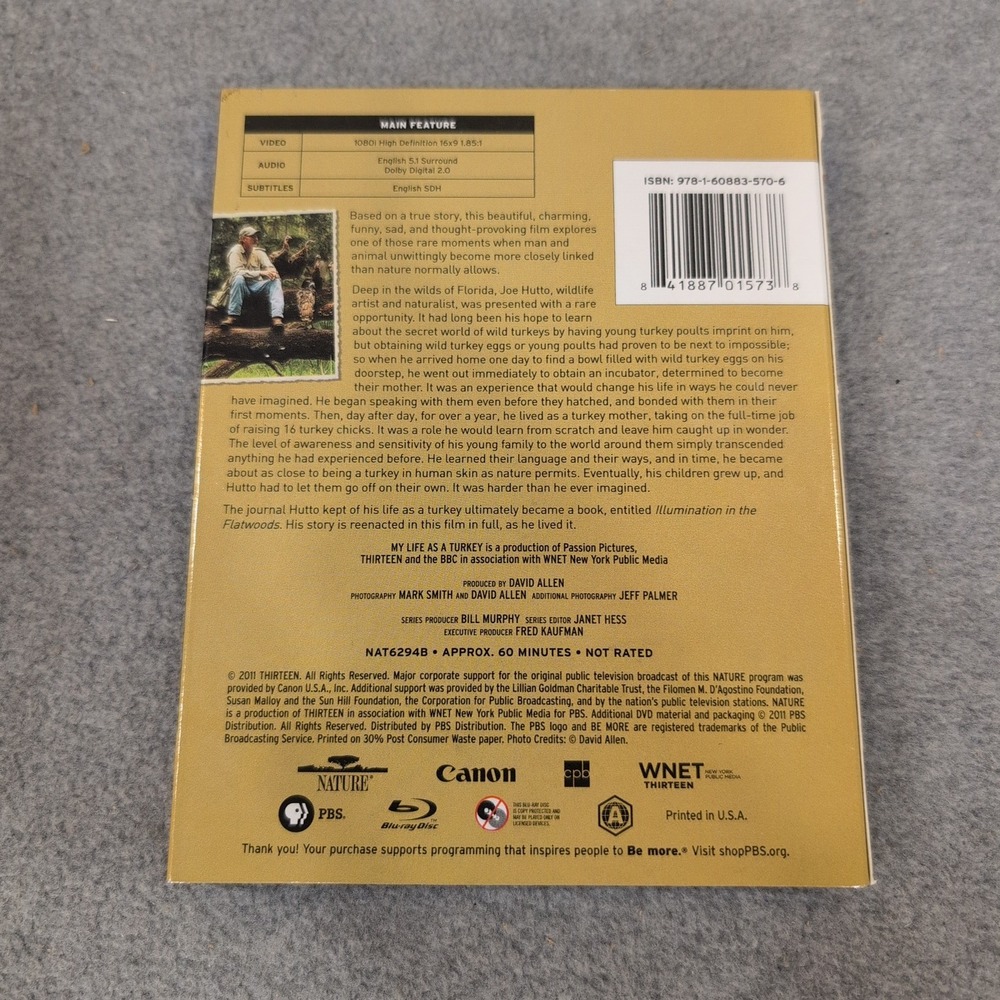 PBS Nature My Life as a Turkey Blu-ray Joe Hutto Documentary NAT6294B - Picture 2 of 2